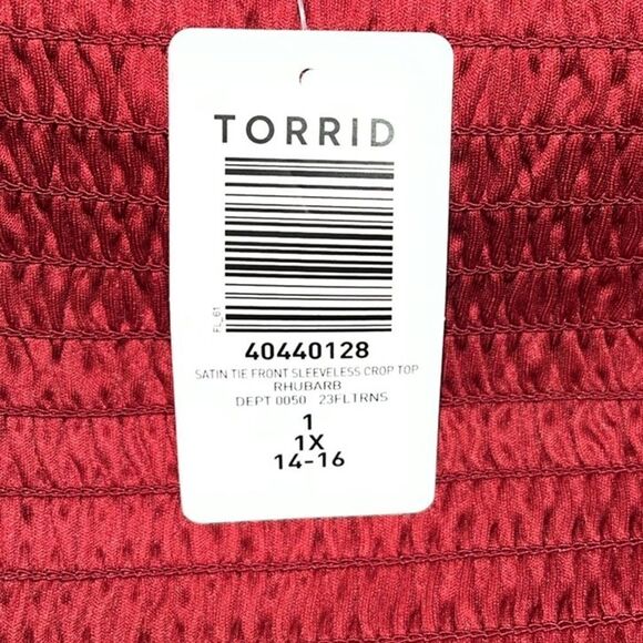 Torrid Satin Tie-Front Sleeveless Crop Top - Picture 11 of 12
